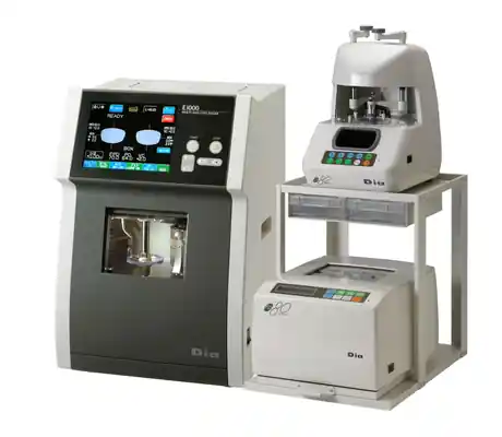 Complete DIA finishing system with E1000 edger, tracer, blocker and stand